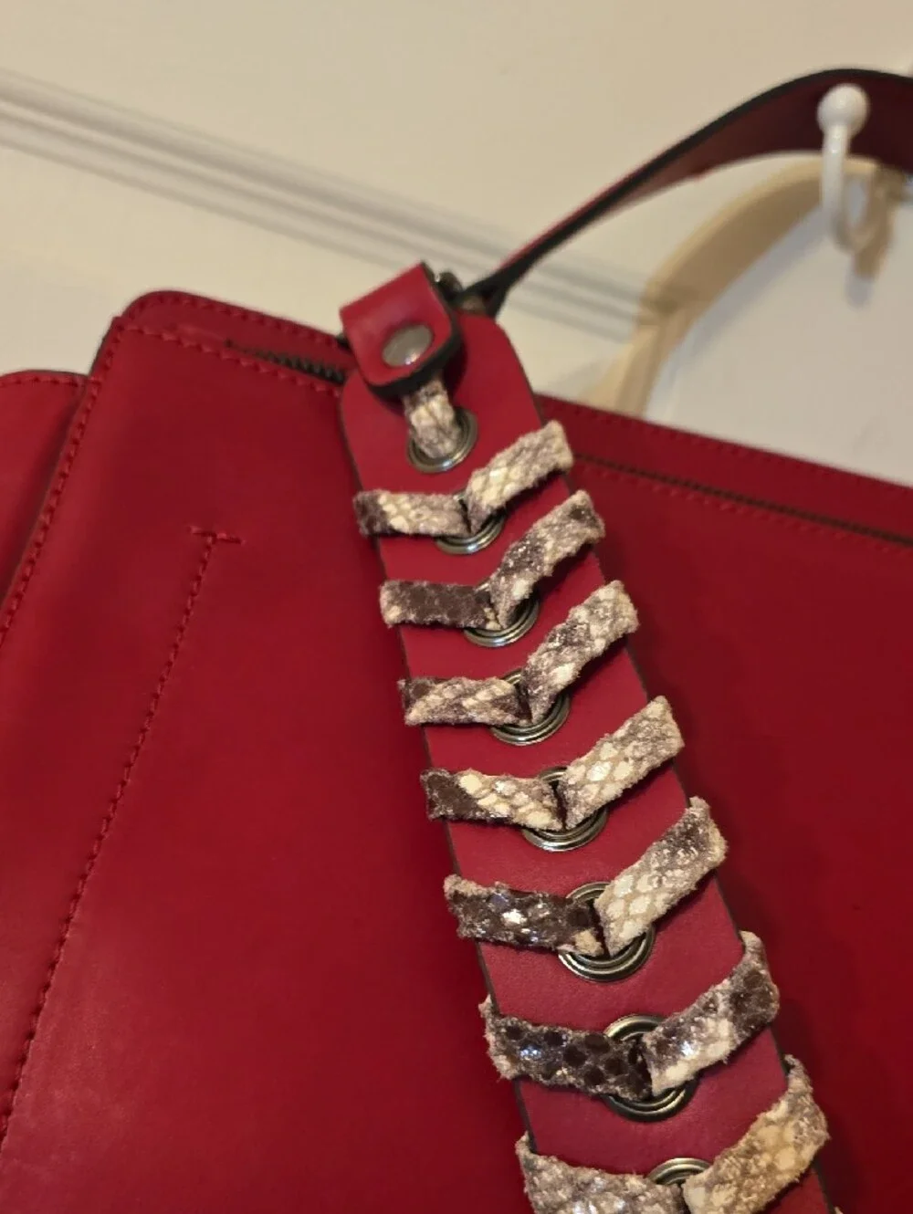 Vittoria Napoli Martine Bag – Cherry Red Leather (Excellent/Like-New Condition)